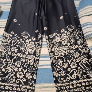 Donna Karan Black and White Floral Trousers